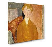 Boy In Short Pants By Amedeo Modigliani by Amedeo Modigliani Canvas Print | Gallery Wrapped 30mm Frame Wall Art | 20x20 inches | Ready to Hang | Classic People Picture | Living Room Lounge Office