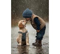 Boy Kiss Dog 4000 Piece Jigsaw Puzzles For Adults, Fun Challenging & Brainteasing 4000 piece Adult jigsaw puzzle, Impossible puzzles, Gift for Men/Women, Finished Size is 141x87cm