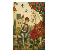 Boy Knight White Horse Jigsaw Puzzle 1000 Pieces in Wood, Brain Teaser