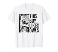 Boy Likes Owls Wildlife Nature Birds Animal T-Shirt