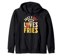 Boy Loves French Fries Foodie Fast Food Fan Funny Zip Hoodie