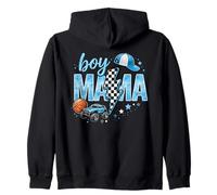 Boy Mama Monster Truck Basketball Lightning Zip Hoodie