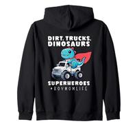 Boy Mom Dinosaur Monster Truck Superhero Dino Mother Zip Hoodie