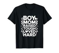 Boy Mom Raised Tough Loved Hard Lightning T-Shirt