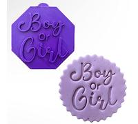 Boy Or Girl Baby Shower Fondant Stamp Debosser Cupcake Icing Cookie Decoration Cake (6cm)