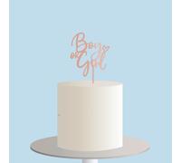 Boy or Girl Cake Topper, Acrylic Gender Reveal Cake Decorations Sign for Boy Girl Gender Reveal Baby Shower Party Supplies (ROSE RED)