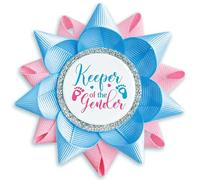 Boy or Girl Gender Reveal Button Pins, Baby Gender Reveal Decorations, Baby Feet Light Pink and Blue Ribbon Pins for Baby Shower Parties