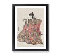 Boy Playing The Flute By Torii Kiyonaga Asian Japanese Framed Print | A3 Black Framed Wall Art | Ready to Hang | Asian Nature Picture | Living Room Bedroom Lounge Office