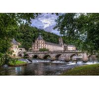 Boy Puzzle 200 pieces City Bridge River Monastery French Dordogne Brantôme Dordogne Brandt 35x25CM