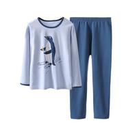 Boy Pyjamas Set for Teenager Soft Pjs Boys Jammie Soft Cotton Loungewear Long sleeve T-Shirt and Pants Child Penguin Pyjamas (UK, Age, 10 Years, Regular, Penguin A)