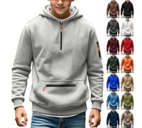 Boy Quarter-Zip Oversized-Fit Hoodie Sweatshirt Pullover Cargo Hoodies for Teen Boys Tactical Sweatshirts Pullover Vintage Workout Running Active Hoodies with Pocket Toddler (Navy, 16-17 Years)