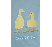 Boy’s Personalised Applique Cute Ducks Super Soft Fleece Blanket. (Blue)