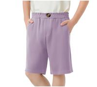 Boy School Shorts 2-15Y Pull Up Regular Fit Lightweight School Wear Smocked High Waisted Uniform Chinos Pants 2025 Bottoms Trouser Fall Winter Clothes Purple 13 Years