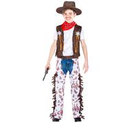 Boy sheriff cowboy costume western carnival disguise chap pants kerchief hat