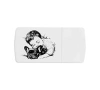 'Boy Sleeping with French Bulldog ' Pill Box with Tablet Splitter (PI00034017)