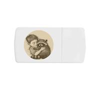 'Boy Sleeping with Raccoon' Pill Box with Tablet Splitter (PI00034020)