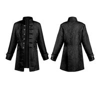 Boy Steampunk Coat Child Medieval Gothic Frock Coat Renaissance Victorian Pirate Viking Costume for Carnival Partit Cosplay Long Sleeves Vintage Boy Jacket - Child