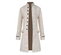 Boy Steampunk Coat Child Medieval Gothic Frock Coat Renaissance Victorian Pirate Viking Costume Long Sleeves Vintage Boy Jacket for Halloween Carnival Partit Cosplay