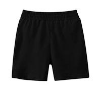 Boy Summer Solid Color Sport Shorts Toddler Boys Elastic Waist Bottoms Kids Active Running Short Pants with Pockets Little Baby Athletic Shorts for PE School Football (Black, 2-3 Years)