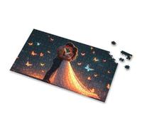 Boy Toys A Couple Embraces Under A Sky Filled With Glowing Butterflies. Picture Puzzle Toddler Puzzles Ages 2-4 1000 Piece Puzzles(300PCS)