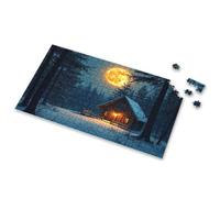 Boy Toys A Cozy Cabin In The Snowy Forest Under A Full Moon Picture Puzzle Gift For 4 Year Old Boy 500 Piece Jigsaw Puzzles(1000PCS)