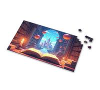Boy Toys A Magical Library With Floating Orbs And A Castle View Picture Puzzle Gift For 4 Year Old Boy 500 Piece Jigsaw Puzzles(1000PCS)