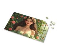Boy Toys A Woman In A Green Dress With Roses In Her Hair Picture Puzzle Gift For 4 Year Old Boy 500 Piece Jigsaw Puzzles(1000PCS)