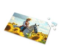 Boy Toys A Woman In Traditional Attire Rides A White Horse Through A Sunflower Field Picture Puzzle 500 Piece Jigsaw Puzzles Jigsaw(1000PCS)