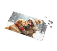 Boy Toys Child And Dog In Winter Wonderland Picture Puzzle Gift For 4 Year Old Boy Puzzles For Toddlers 2-4(300PCS)