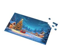 Boy Toys Christmas Eve In The Snowy Village Picture Puzzle Gift For 4 Year Old Boy Puzzles For Toddlers 2-4(300PCS)