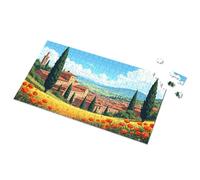 Boy Toys Idyllic Italian Village With Cypress Trees And Flowers Picture Puzzle 300 Piece Puzzles 1000 Piece Puzzle For Adults(1000PCS)