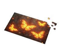 Boy Toys Magical Glowing Butterflies In The Night Sky Picture Puzzle 300 Piece Puzzles 1000 Piece Puzzle For Adults(300PCS)