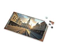 Boy Toys Sunset At The Historic Train Station With Clock Tower Picture Puzzle 750 Piece Puzzles For Adults Toddlers Toys(300PCS)