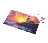 Boy Toys Sunset At The Lighthouse: A Serene Coastal Scene Picture Puzzle Gift For 4 Year Old Boy Puzzles For Toddlers 2-4(500PCS)