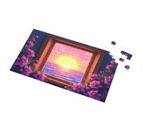 Boy Toys Sunset Serenity Through The Window Picture Puzzle Gift For 4 Year Old Boy Puzzles For Toddlers 2-4(300PCS)