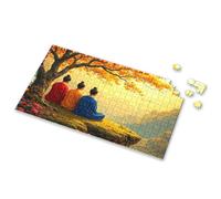 Boy Toys Three Monks In Robes Sit Under A Golden Tree Picture Puzzle Gift For 4 Year Old Boy 500 Piece Jigsaw Puzzles(300PCS)