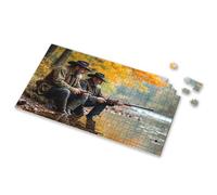 Boy Toys Two Men In Cowboy Hats Sitting By A River Picture Puzzle Gift For 4 Year Old Boy 500 Piece Jigsaw Puzzles(1000PCS)