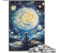 Boy Under The Stars Jigsaw Puzzles for Teenagers 1000 Pieces, Challenging Game And Family Play Parent-child Interaction (50x75cm)