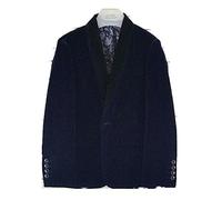 Boy Velvet Blazer Kid Suit Jacket Paisley Lining Smart Casual Formal Coat 1Y-15Y (6 Years) Navy Blue