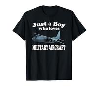 Boy Who Loves C-130 Hercules Transport Military Aircraft T-Shirt