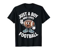 Boy Who Loves Football for Youth Athletes T-Shirt