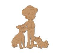 Boy with Dogs Pre Marked Craft Shape 1 - Premium MDF & Plywood Embellishments Laser Cut Craft Shapes for Scrapbooking, Card Making, DIY Decor, Weddings & Personalized Projects