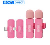BOYA BOYA BY-V2-P Wireless Lavalier Microphone Portable Audio Video Recording Mini Mic for iPhone Android Vlog Gaming Phone Mic BY-V20-P
