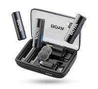 BOYA BOYALINK 3 in 1 Wireless Lavalier Microphone with USB-C, Lightinig, 3.5mm TRS Plug, 48KHz 24Bit, 1000ft Range, 30H Battery, Noise Canceling, Mini Lapel Mic for iPhone, Camera, PC Video Recording