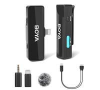 BOYA BOYALINK A1 Wireless Lavalier Microphone for iPhone/Android/Camera Vlogging, All-in-One Lapel Mic System & Lightning & USB-C Inputs for Smartphones/DSLR YouTube Facebook Live (A1)