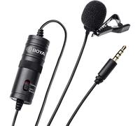 BOYA BY-M1 3.5mm Lavalier Condenser Microphone - with AriMic Windscreen Windshield for Smartphones Dslr Recorder Camcorders