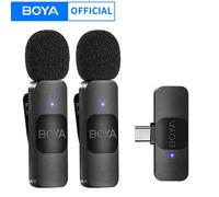 BOYA BY-V Professional Wireless Lavalier Mini Microphone for iPhone iPad Android Live Broadcast Gaming Recording Interview Vlog BY-V20.---type-c-G