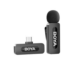 BOYA BY-V10 Microphone Wireless for iPhone 15/16, Android, Mini Lapel Microphone with 328ft Range, 9h Battery Life, Compatibale for Youtube Podcast Facebook Vlogging Recording