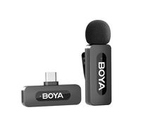 BOYA BY-V10 USB-C Wireless Microphone, Mini Lapel Microphone with Noise Cancellation, Compatible with Android/Type-C Smartphone, Laptop, YouTube, Podcast, Facebook, Vlogging Recording