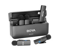 BOYA BY-V4U Wireless Microphone for Android, Wireless Lavalier Microphone, 656ft Range, 18h Battery Life with Noise Cancelling Compatibale for Video Recording Podcast Interview Streaming Vlog YouTube